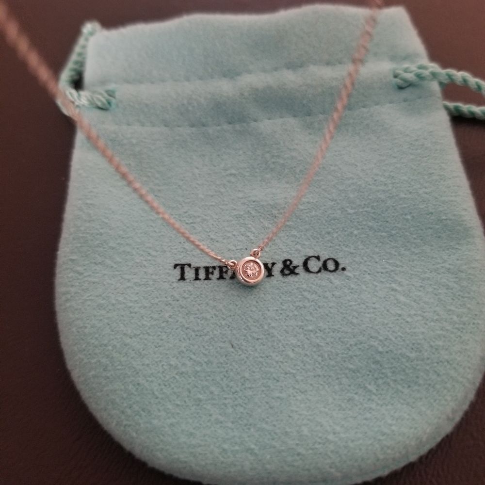 💙Tiffany & Co. Silver Necklace with Diamond Pendant🤍